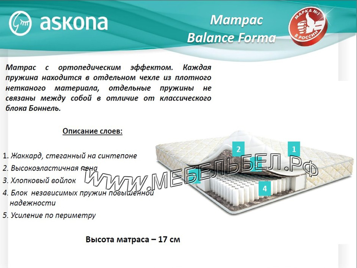 Матрас askona 200 140 balance forma